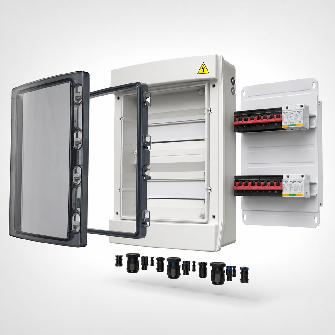 1000V 2-MPPT Protection Box 2-In 2-Out 20A MCB Type I_II SPD