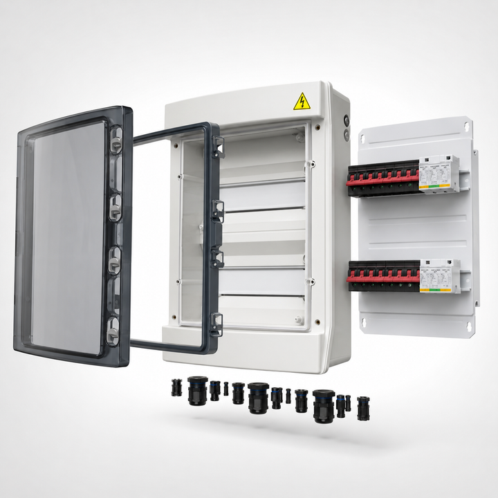 1000V 2-MPPT Protection Box 2-In 2-Out 20A MCB Type I_II SPD