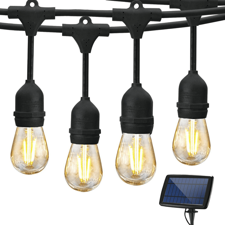 Stellar Lighting 15m Solar 15 LED Festoon Vintage Bulb String Lights