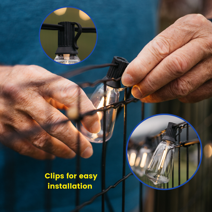 Stellar Lighting 10m Solar Powered Classic 25 Vintage LED Bulbs String Light