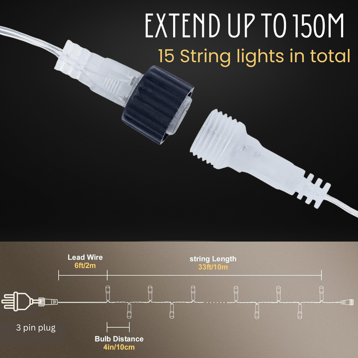 Stellar Lighting 10m 100 LED Heavy Duty Fairy Lights