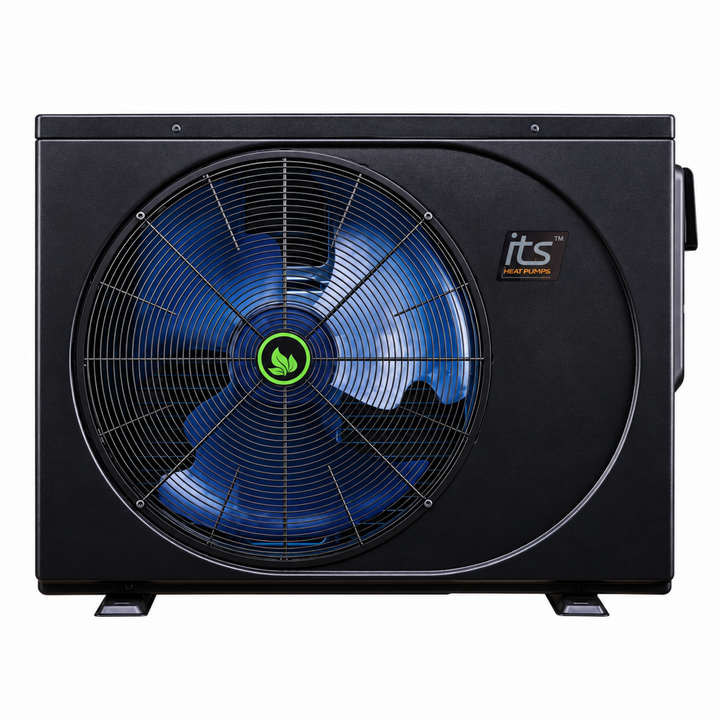 ITS 12.8kW Inverter Pool Heat Pump Black – front view