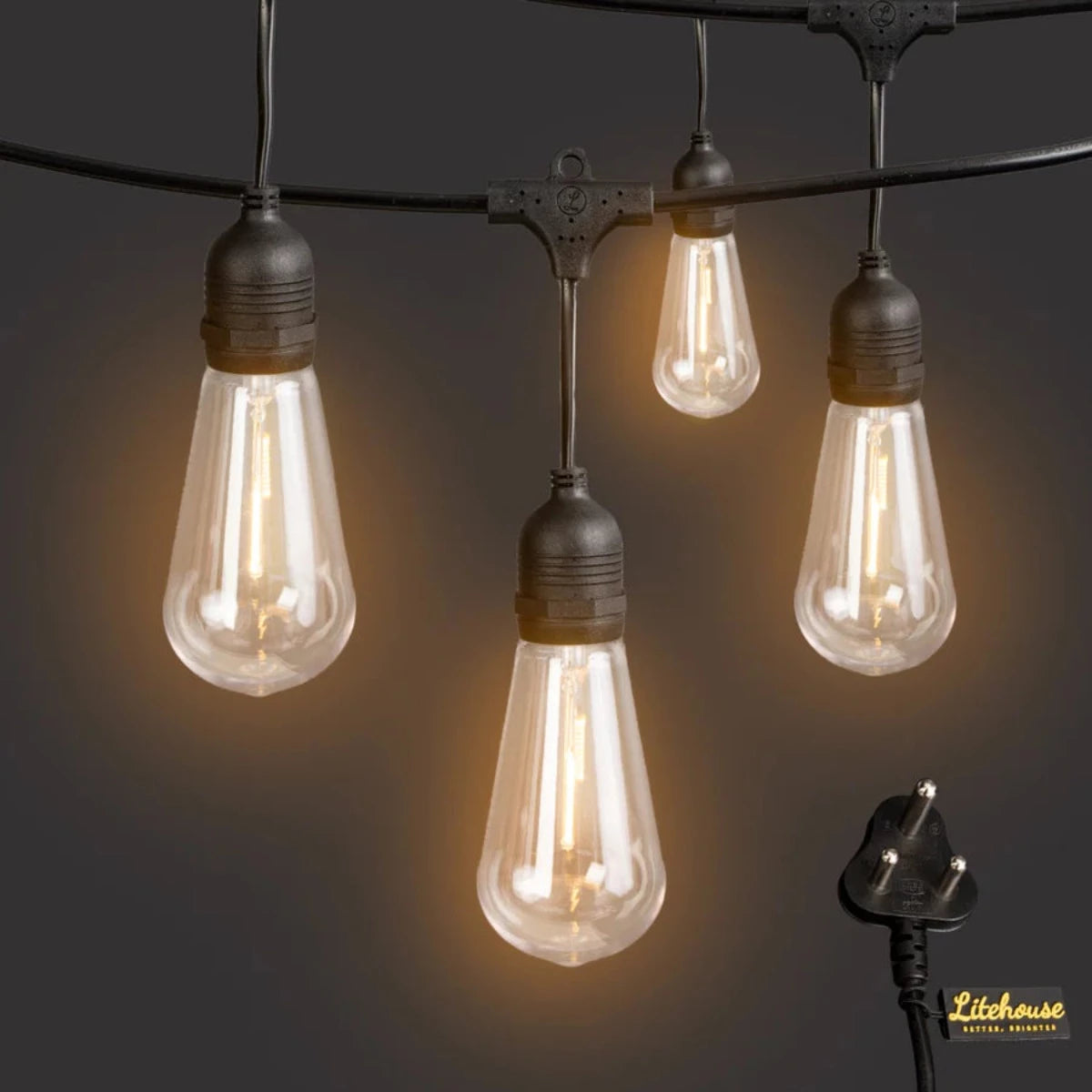Litehouse LED Festoon Vintage Outdoor Bulb String Lights