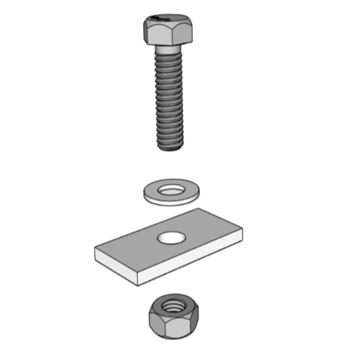 KD Solar Stainless Steel Fastening Kit Double Bolt