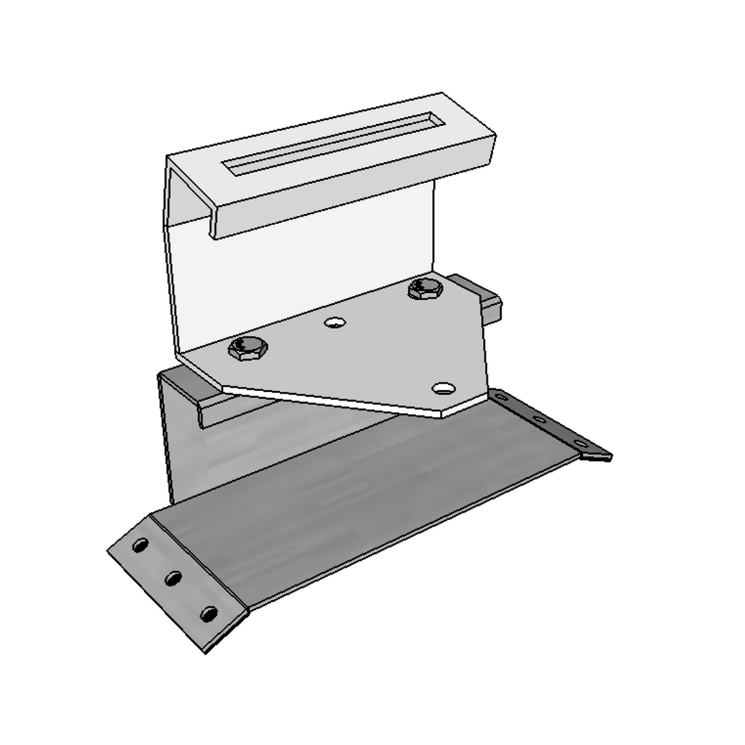 KD Solar Corrugated Front Foot 15 Degree Portrait AL 200mm