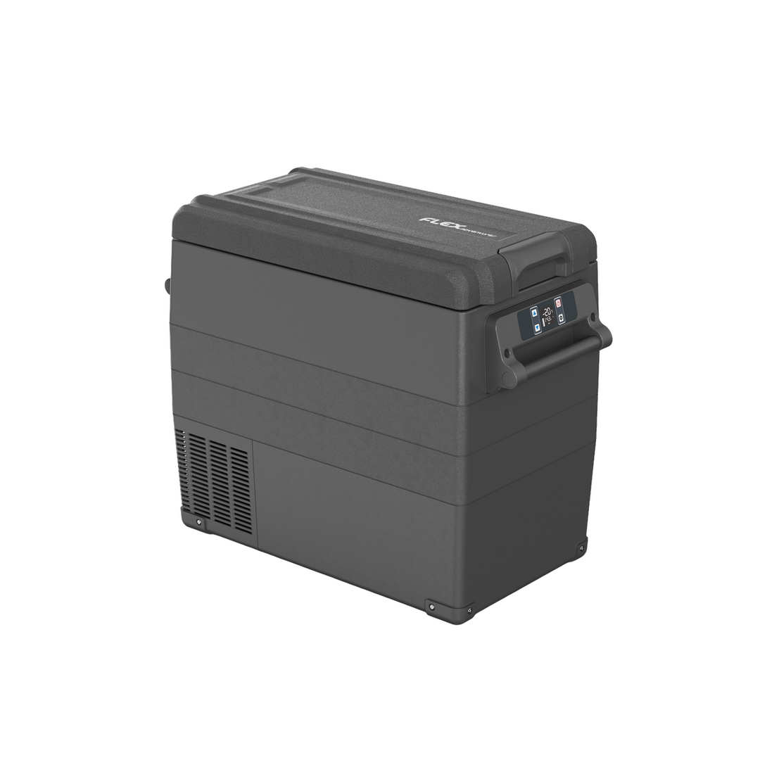 Flex NCF55 Camping Fridge/Freezer - side angle closed view