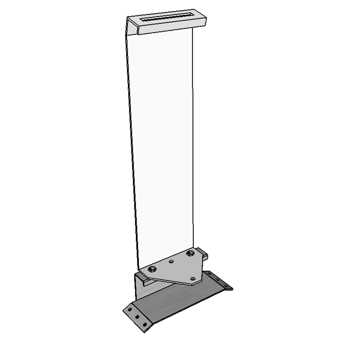 KD Solar Corrugated Rear Foot 15 Degree Portrait AL 200mm