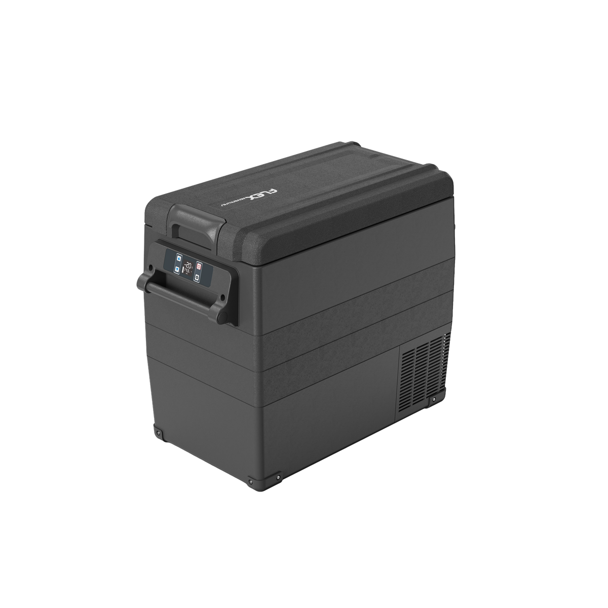 Flex NCF55 Camping Fridge/Freezer - front angle closed view