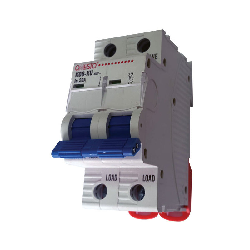Onesto 20A 240V - 415V 6kA AC 2 Pole Circuit Breaker - Sustainable.co.za