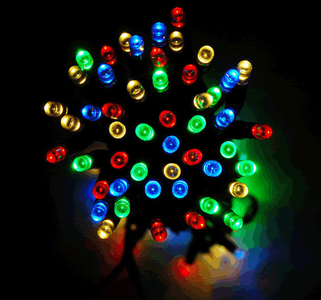 Solar 10m Multi Coloured LED String Fairy Lights