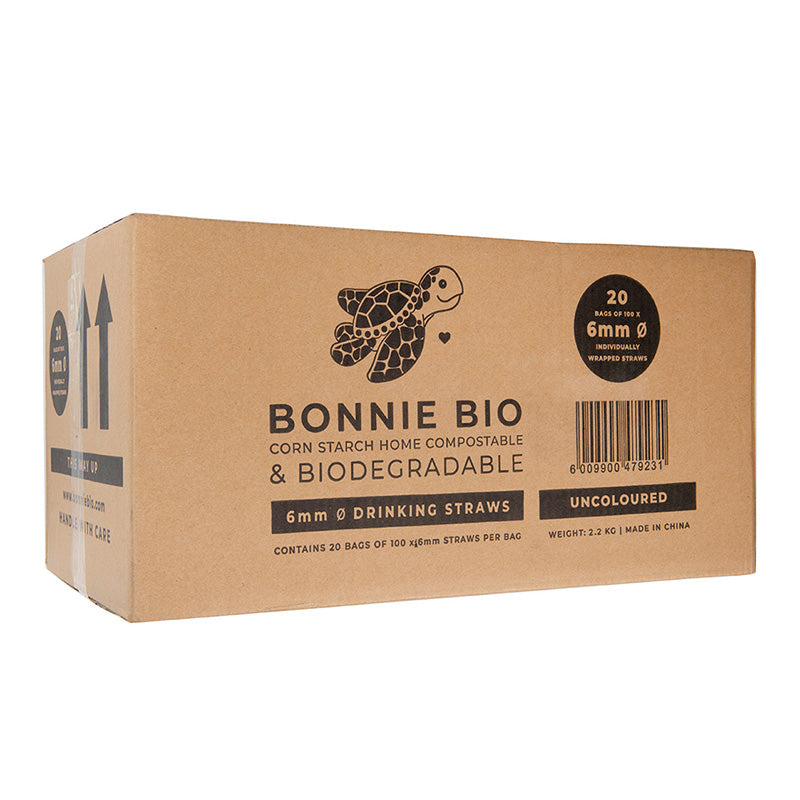Bonnie Bio 6mm PLA Straws - Carton of 2000 - Sustainable.co.za