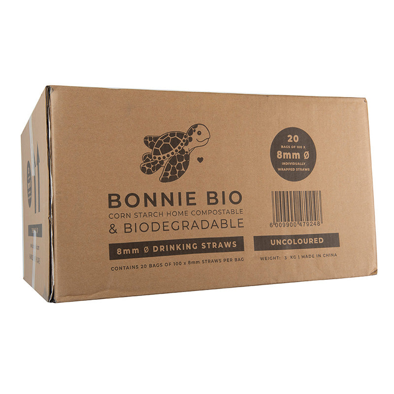 Bonnie Bio 8mm PLA Straws - Carton of 2000 - Sustainable.co.za