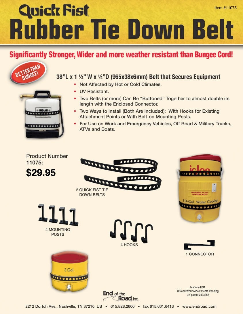 Quick Fist Rubber Tie Down Belt Kit - 11075 - Sustainable.co.za