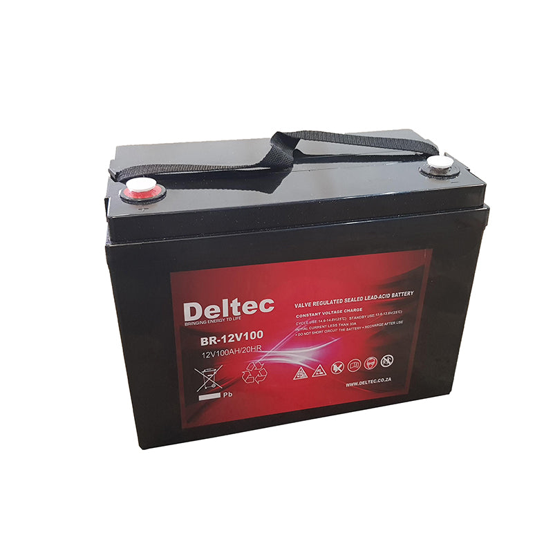 Deltec BR-12V100 100Ah 12V AGM Battery - Sustainable.co.za