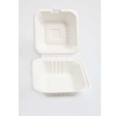EcoPack 15cm x 15cm Clamshell Burger Box - Pack of 125 - Pack of 100