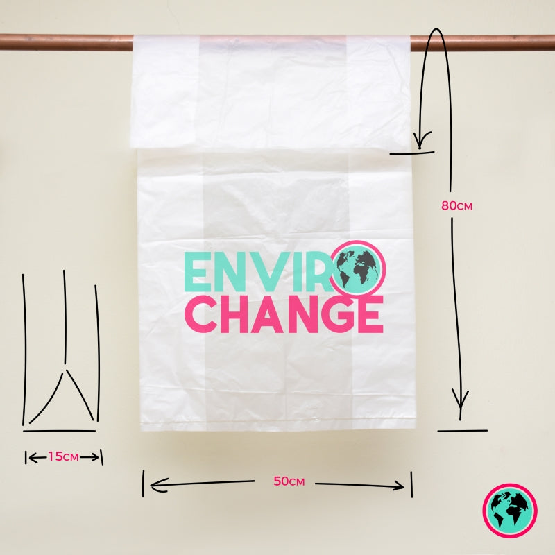 EnviroChange Biodegradable & Plant-Based Refuse Bags 100L - 25 Bag Roll - Sustainable.co.za