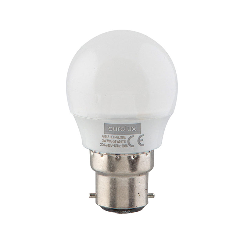 Eurolux 3W B22 Warm White Opal Golf Ball LED Bulb - Sustainable.co.za