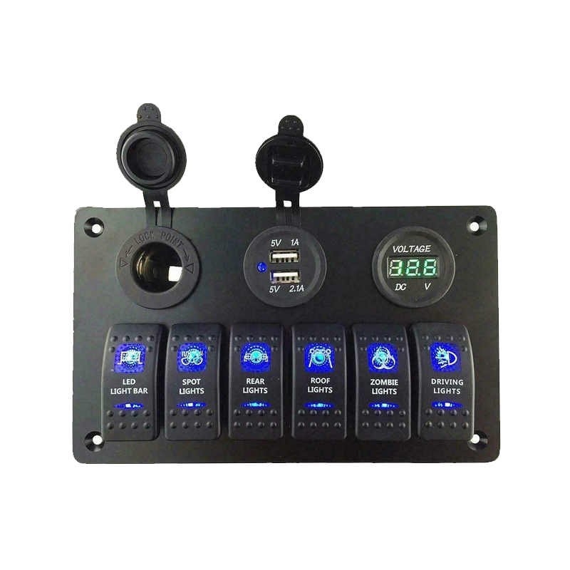 6-way Switch Panel with USB and Voltmeter - Sustainable.co.za