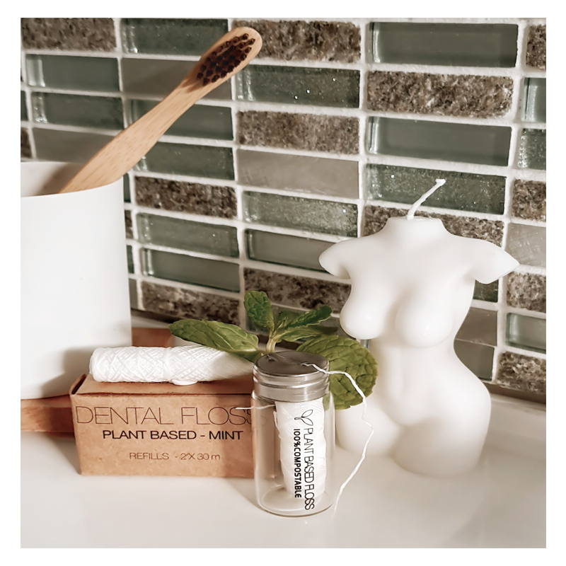 Plant based Dental Floss with jar - Sustainable.co.za