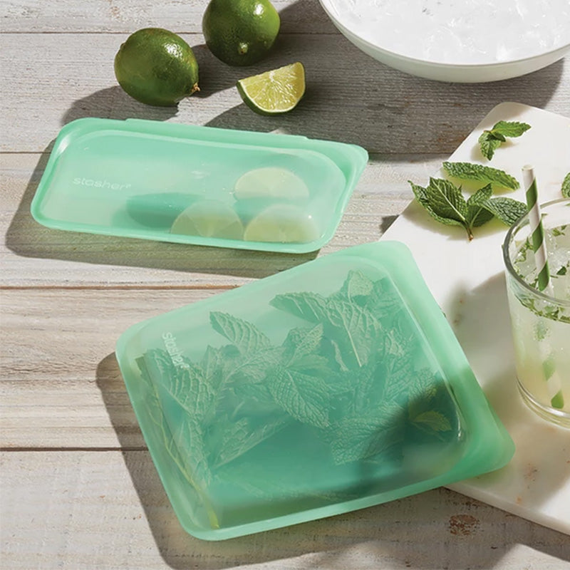 Stasher Reusable Silicone Snack Bag - Mint - Sustainable.co.za