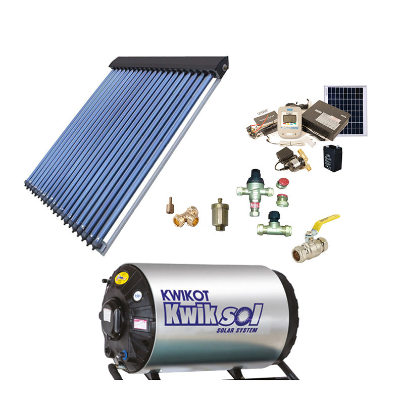 150L Complete Indirect Pumped Split System Solar Water Heating Kit - Sustainable.co.za