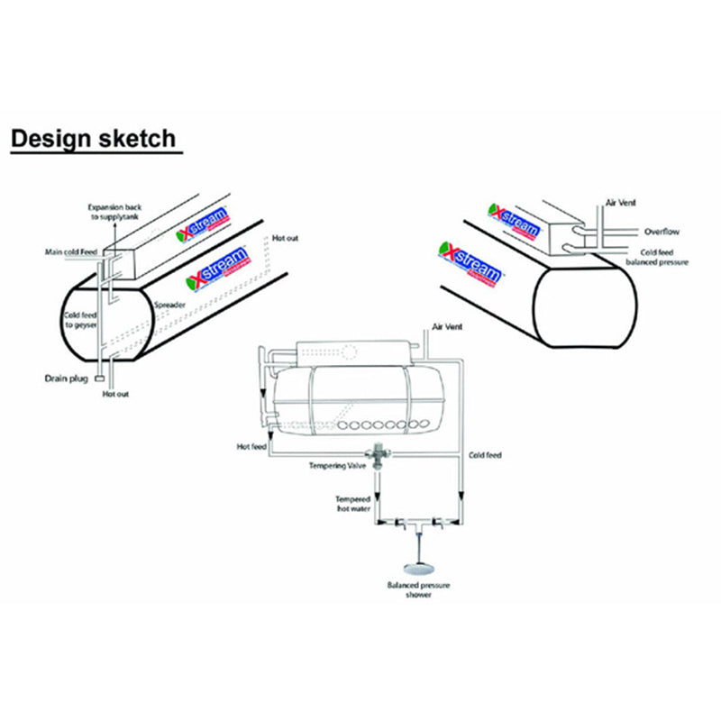 Xstream Vacustream 110L Stratification Solar Water Heating System - Sustainable.co.za